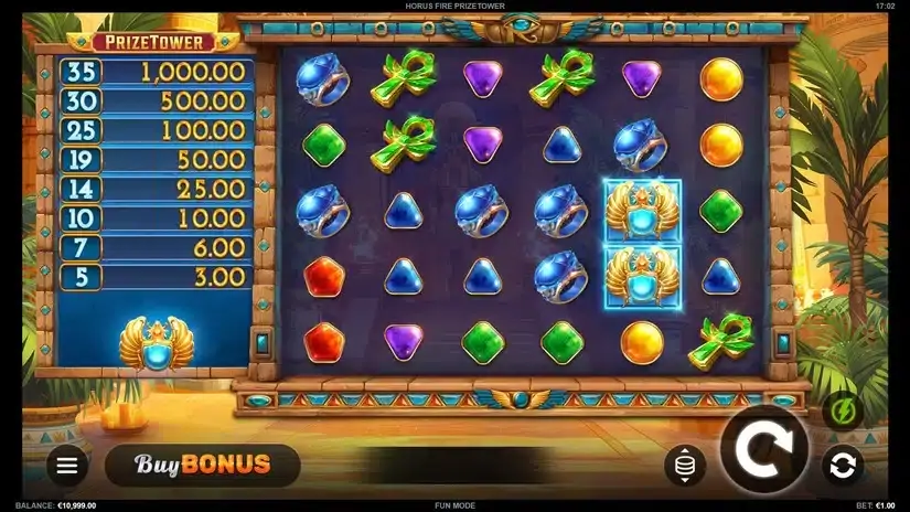Horus Fire PrizeTower slot screenshot 1