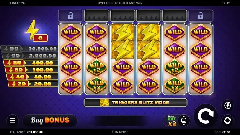 Hyper Blitz Hold and Win slot screenshot