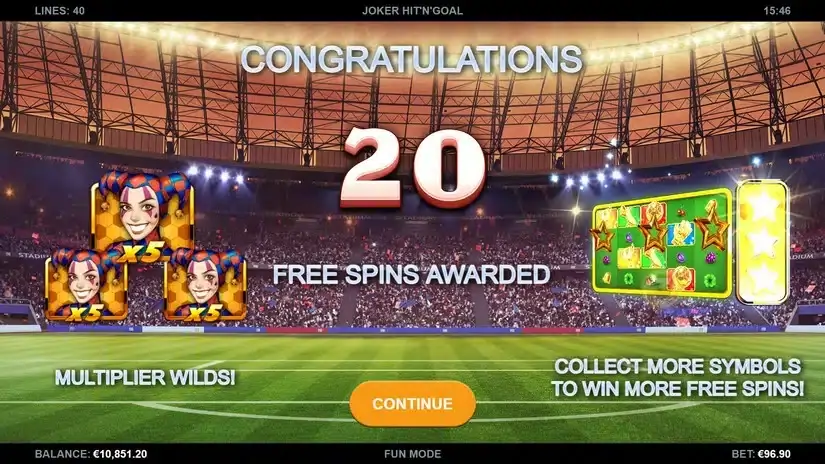 Joker Hit ‘n’ Goal slot screenshot 4