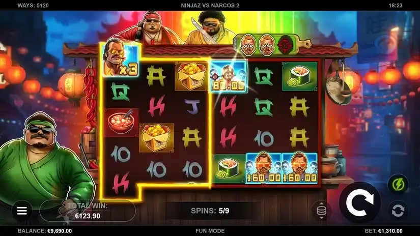 Ninjaz vs Narcos 2 slot screenshot 