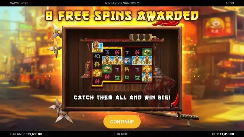 Ninjaz vs Narcos 2 slot screenshot 3