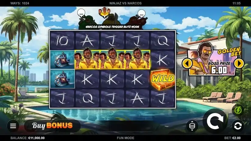 Ninjaz vs Narcos slot screenshot 6