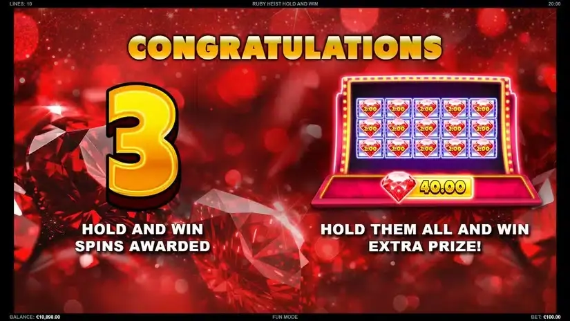Ruby Heist Hold and Win slot screenshot 2