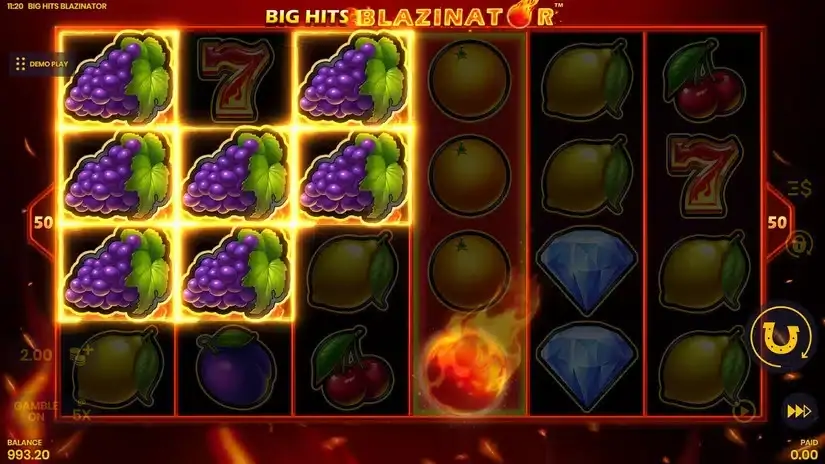 Big Hits Blazinator slot screenshot 2