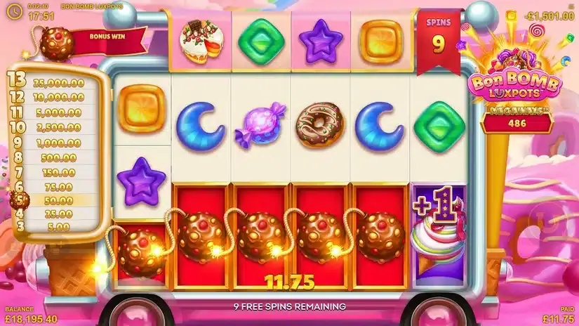 Bon Bomb Luxpots slot screenshot 5