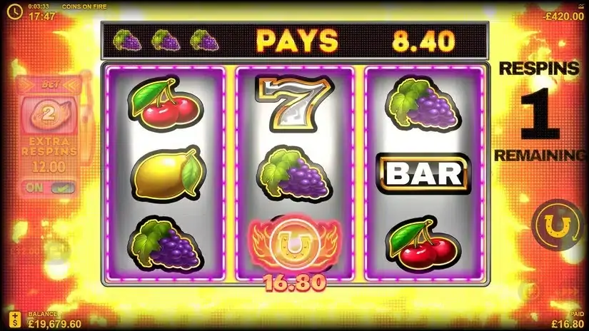 Coins on Fire slot screenshot 4