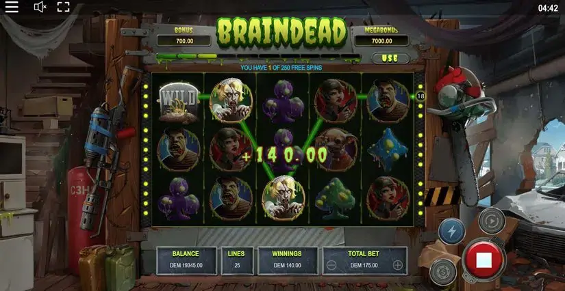 Braindead slot screenshot 3