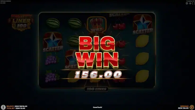 Fruityliner 100 slot screenshot 