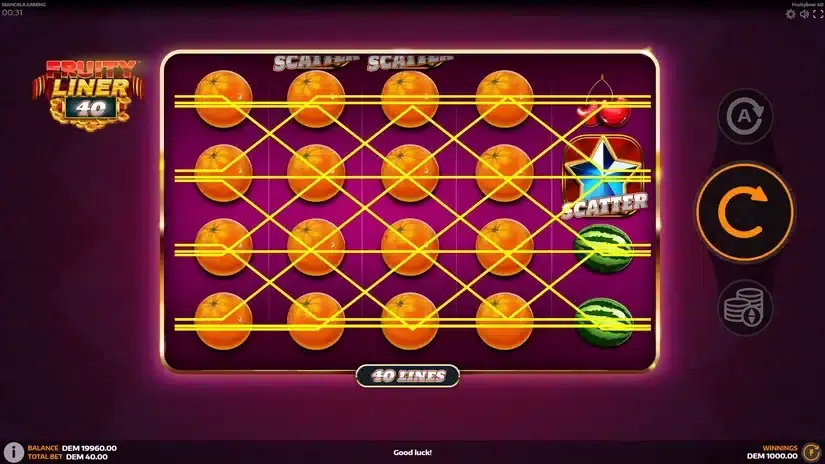 Fruityliner 40 slot screenshot 2