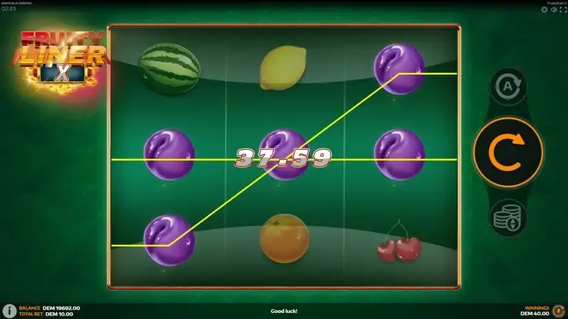 Fruityliner X slot screenshot 3