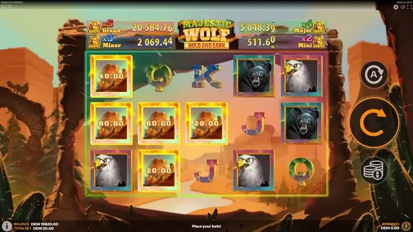 Majestic Wolf slot screenshot 2