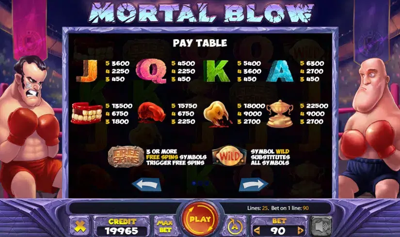 Mortal Blow slot screenshot 1