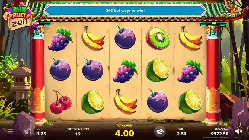243 Fruity Zen slot screenshot 4