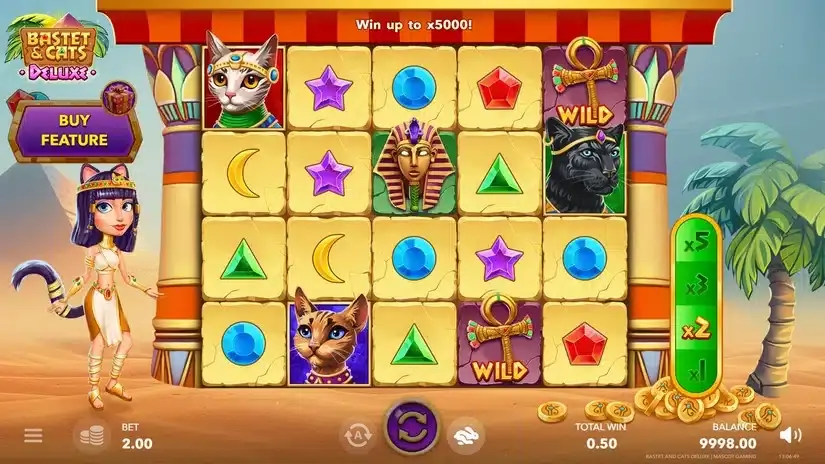 Bastet and Cats Deluxe slot screenshot 1