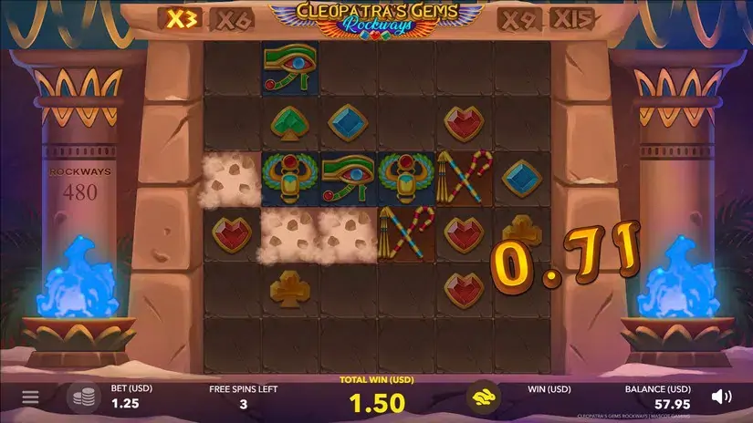 Cleopatras Gems Rockways slot screenshot 4