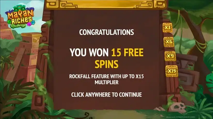 Mayan Riches Rockways slot screenshot 3