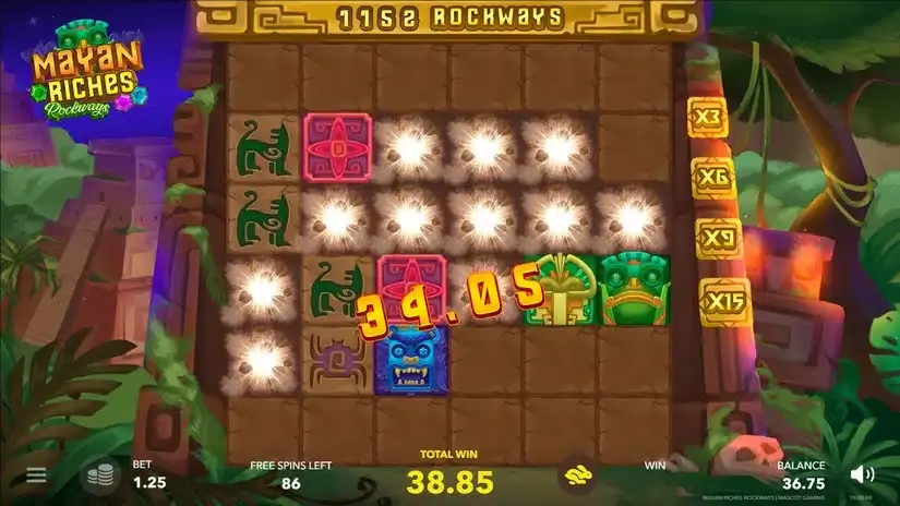 Mayan Riches Rockways slot screenshot 6
