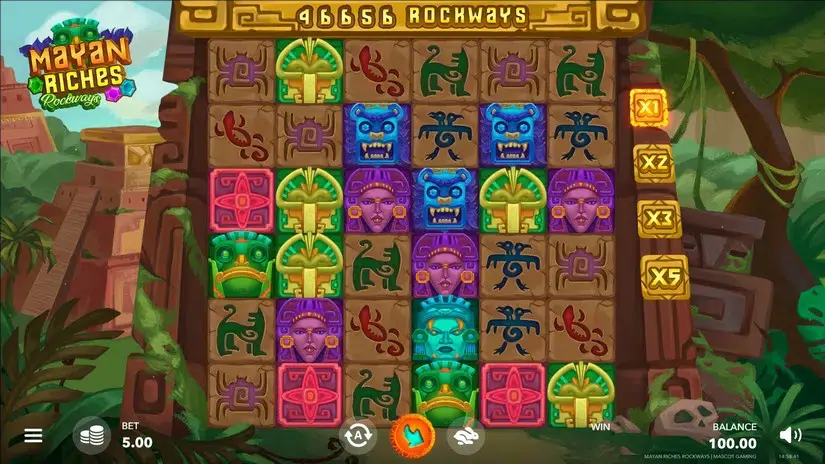 Mayan Riches Rockways slot screenshot 1