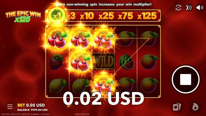 The Epic Win x125 slot screenshot 2