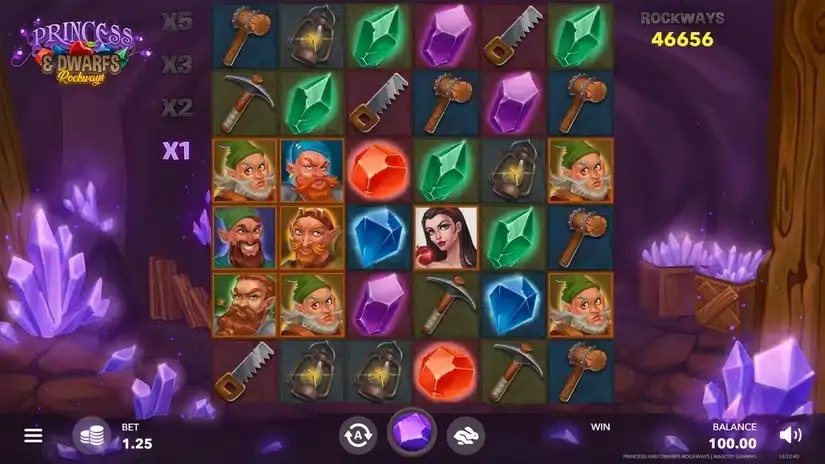 The Princess & Dwarfs: Rockways slot screenshot 1