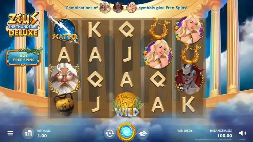 Zeus the Thunderer Deluxe slot screenshot 1