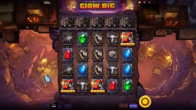 Glow Dig slot screenshot 2