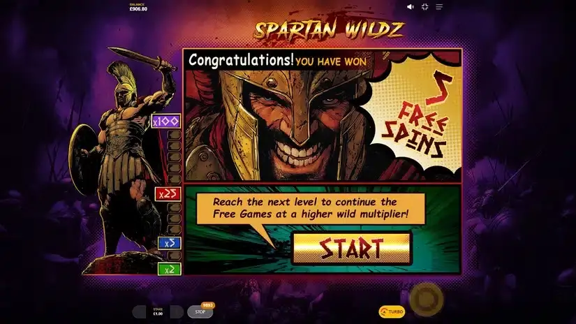 Spartan Wildz slot screenshot 5