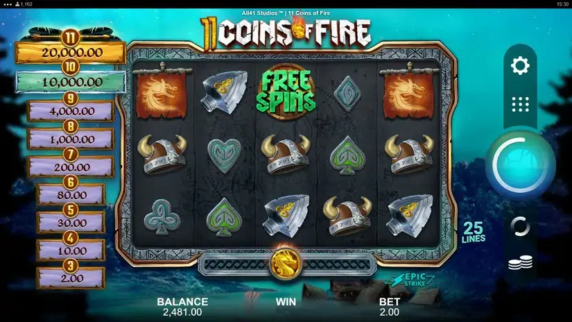 11 Coins of Fire slot screenshot 1
