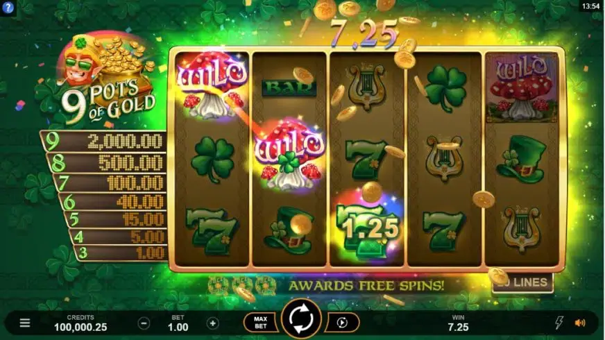 9 Pots of Gold slot screenshot 2