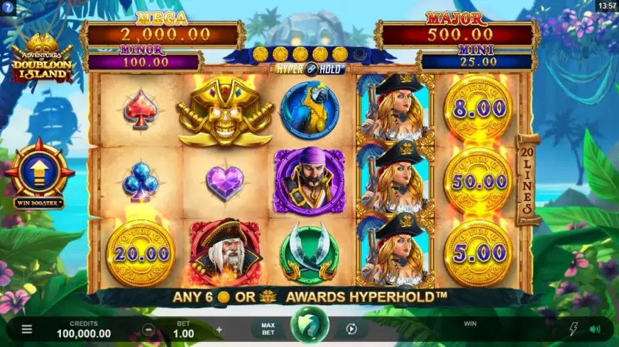 Adventures of Doubloon Island slot screenshot 1