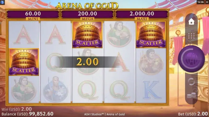 Arena of Gold slot screenshot 3