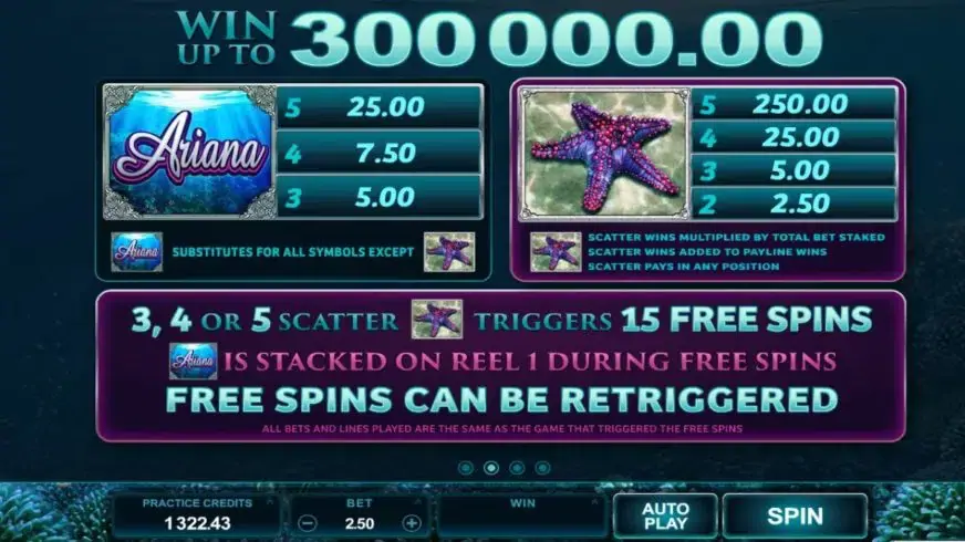 Ariana slot screenshot 1