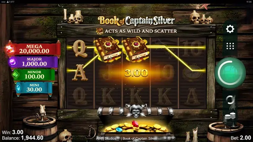 Book of Captain Silver slot screenshot 2