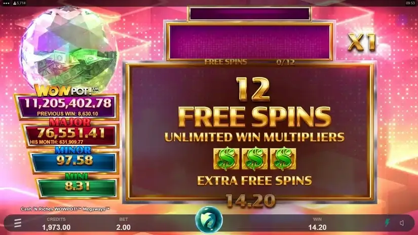 Cash ‘N Riches WowPot Megaways slot screenshot 4