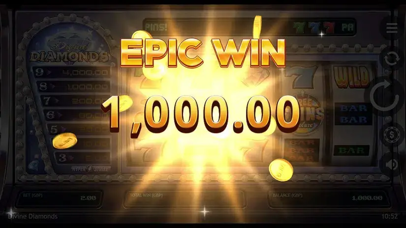Divine Diamonds slot screenshot 4