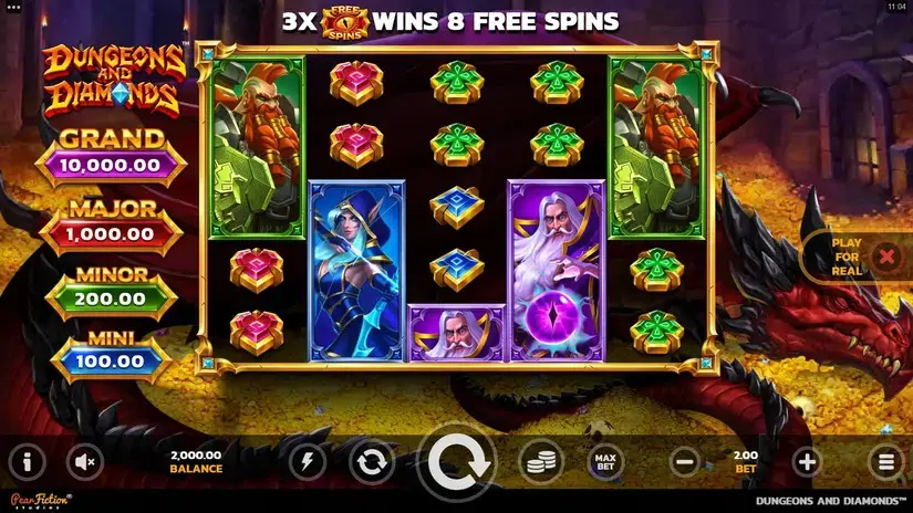 Dungeons and Diamonds slot screenshot 1