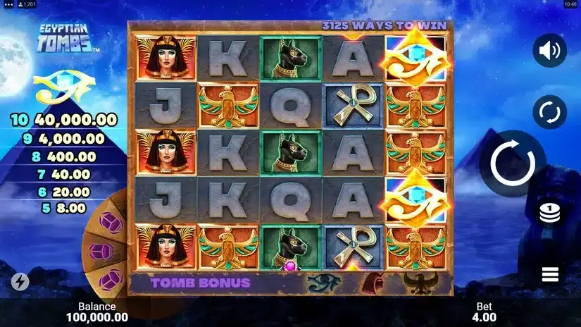 Egyptian Tombs slot screenshot 1