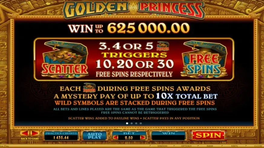 Golden Princess slot screenshot 1