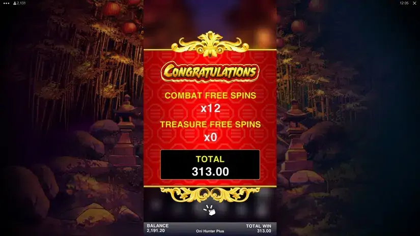 Oni Hunter Plus slot screenshot 9