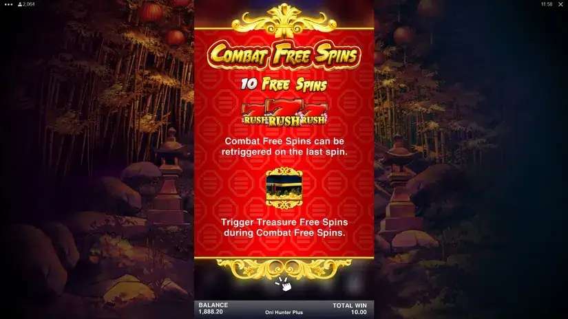 Oni Hunter Plus slot screenshot 5