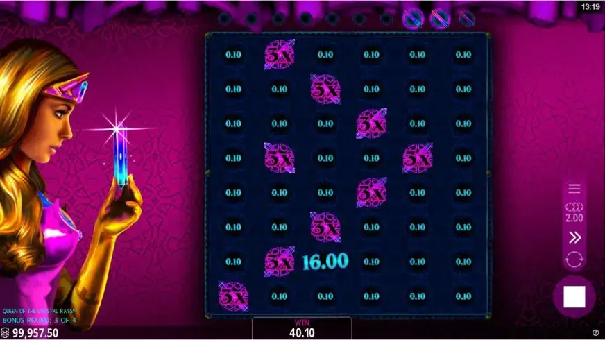 Queen of the Crystal Rays slot screenshot 8