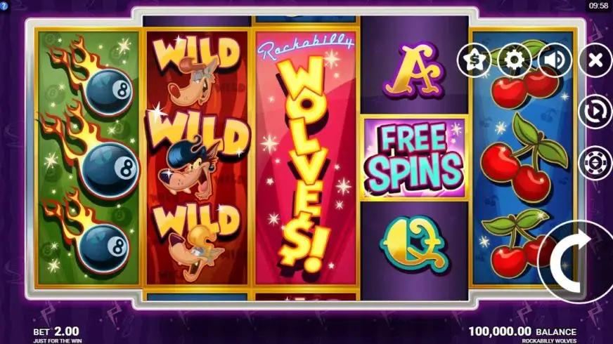 Rockabilly Wolves slot screenshot 1