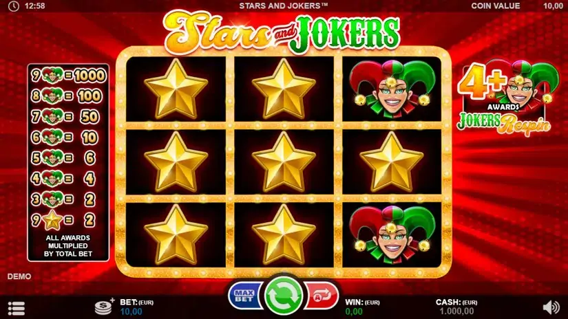 Stars and Jokers slot screenshot 1