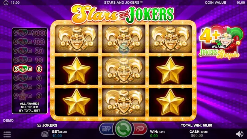 Stars and Jokers slot screenshot 5