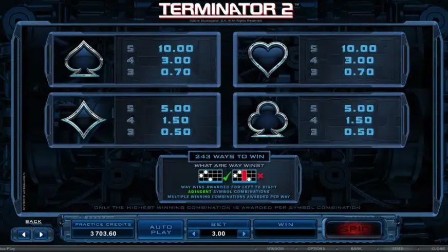 Terminator 2 slot screenshot 2
