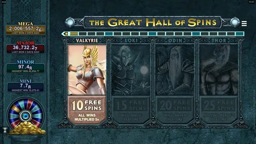 Thunderstruck II Mega Moolah slot screenshot 5