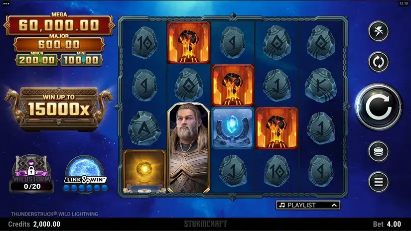 Thunderstruck Wild Lightning slot screenshot 1