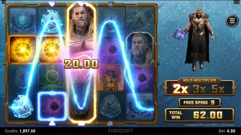 Thunderstruck Wild Lightning slot screenshot 5