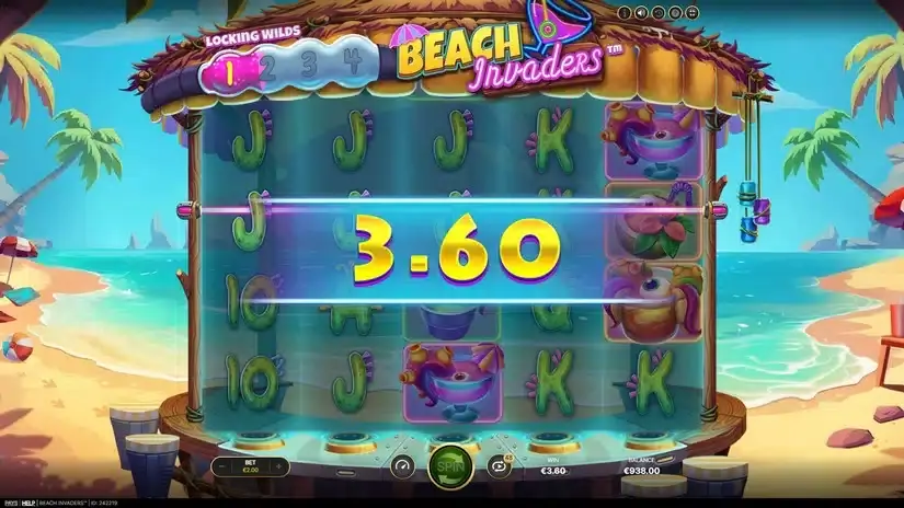 Beach Invaders slot screenshot 2