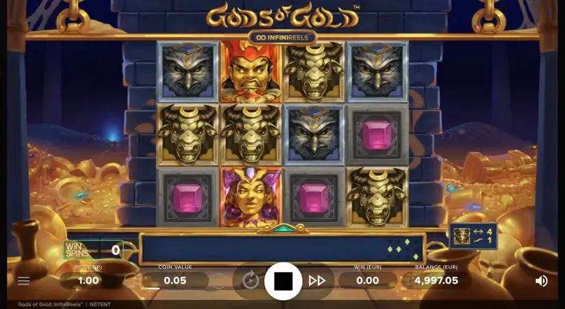 Gods of Gold Infinireels slot screenshot 